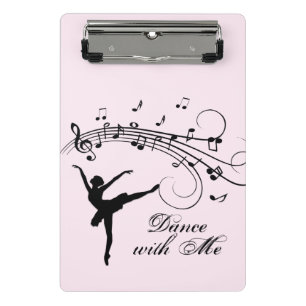 Phantastische Ballerina Tanz mit Musik Rosa Mini Klemmbrett