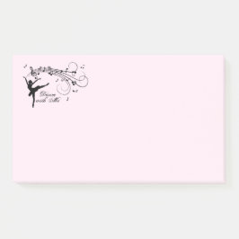 Phantastische Ballerina Tanz mit Musik Rosa Post-it Klebezettel