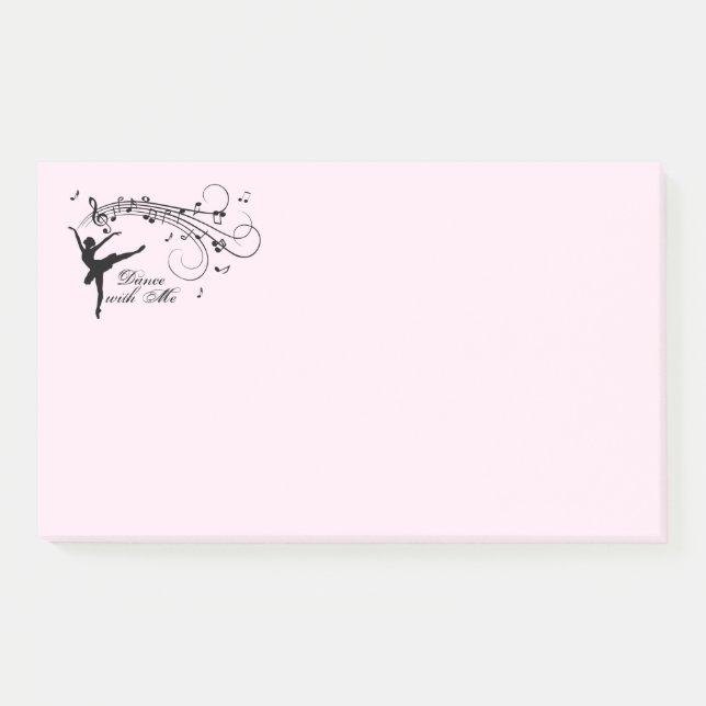 Phantastische Ballerina Tanz mit Musik Rosa Post-it Klebezettel (Vorderseite)