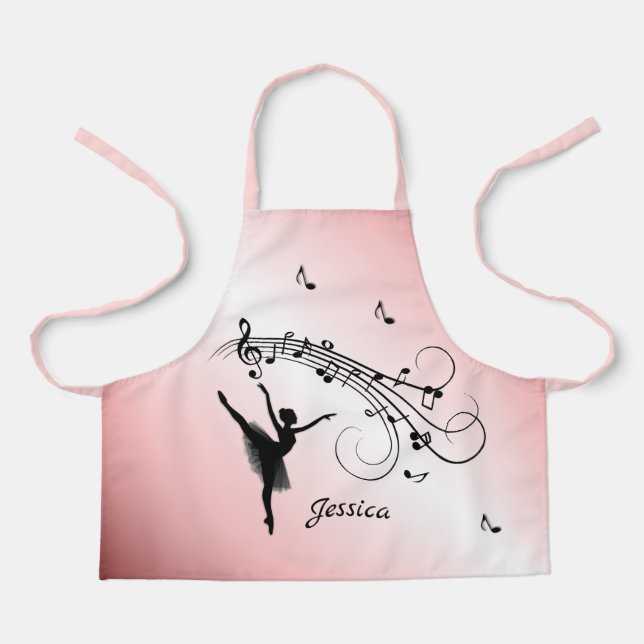 Phantastische Ballerina Tanz mit Musik Rosa Schürze (Vorderseite)