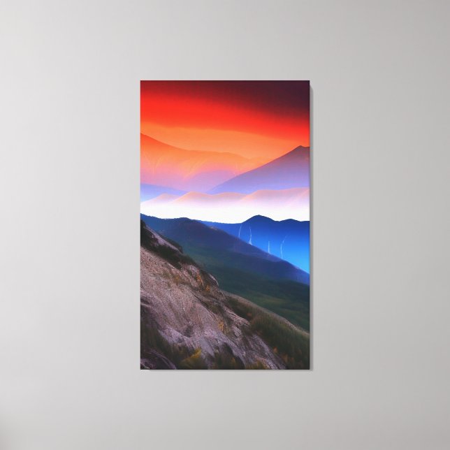Phantastische Berge Malerei Leinwanddruck (Vorderseite)