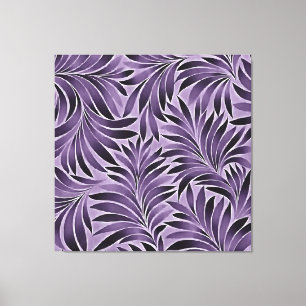 Phantastische Blätter Muster in Lilac und Grau Leinwanddruck