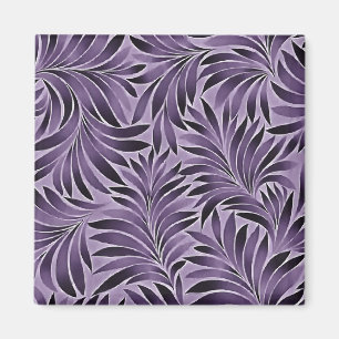 Phantastische Blätter Muster in Lilac und Grau Magnet