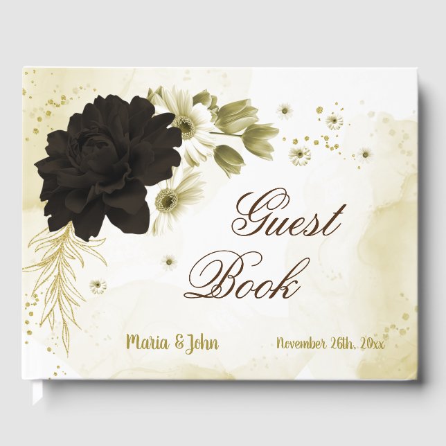 Phantastische Blume aus Elfenbein Gästebuch (Vorderseite)