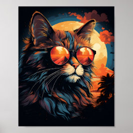 Phantastische Cat Wear Sonnenbrille Funny Cat Poster