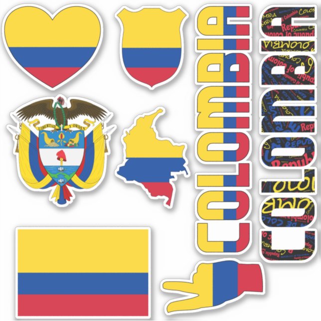 Phantastische Colombia Shapes Staatssymbole Aufkleber (Vorderseite)