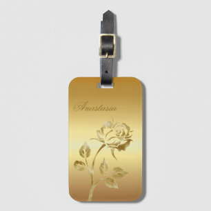 Phantastische, Coole Gold Rose mit Ihrem Namen Gepäckanhänger