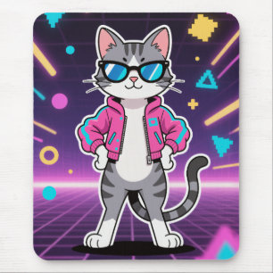 Phantastische Coole Retro-Gamer-Katze Mousepad