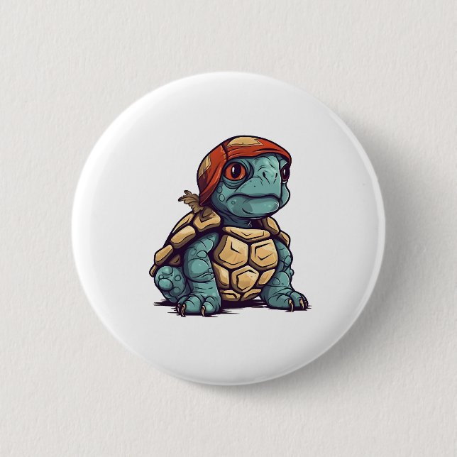 Phantastische Coole Schildkröte Button (Vorderseite)