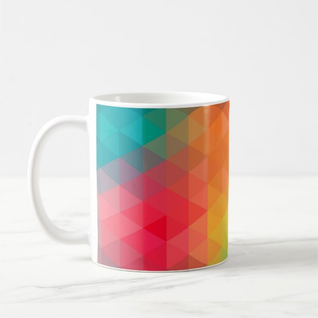 Phantastische coole trendfarbene Dreiecke Kaffeetasse (Links)