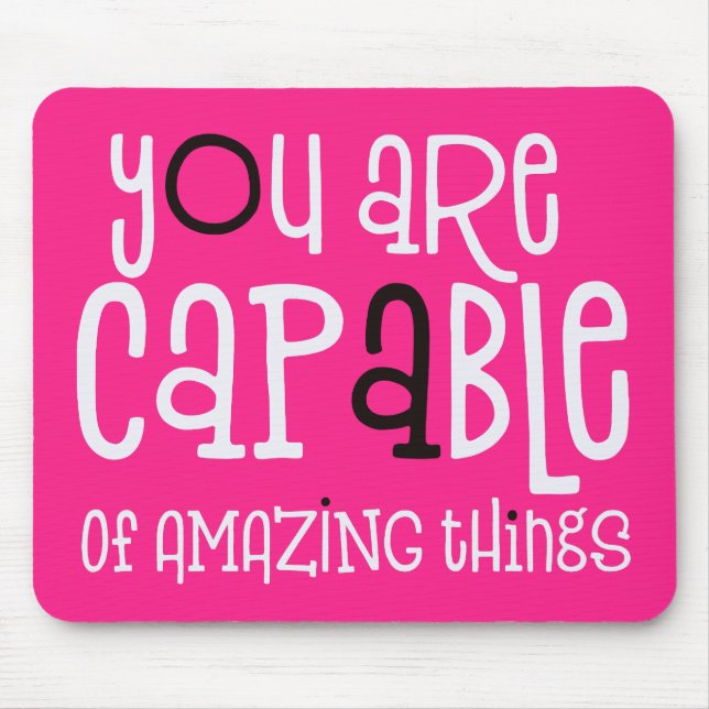 Phantastische Dinge Positives Zitat rosa Mousepad (Vorne)