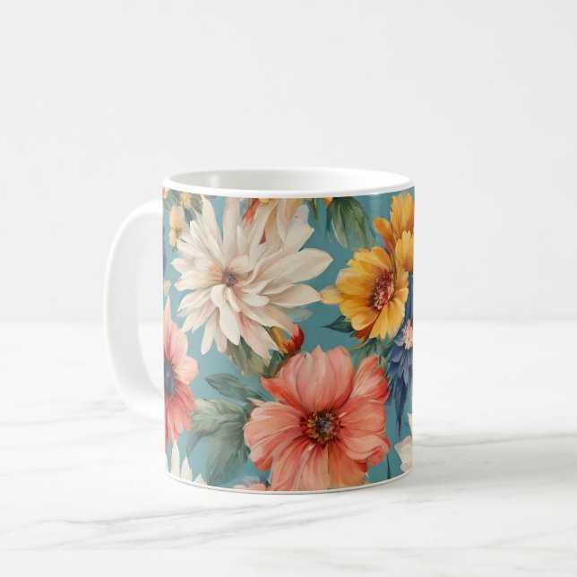 Phantastische elegante sanfte Sommer-Blume Kaffeetasse (Vorderseite Links)