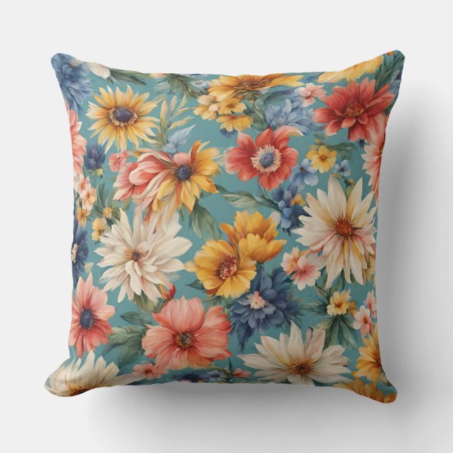 Phantastische elegante sanfte Sommer-Blume Kissen (Vorderseite)