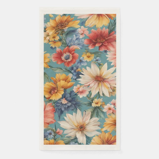 Phantastische elegante sanfte Sommer-Blume Serviette (Vorderseite)