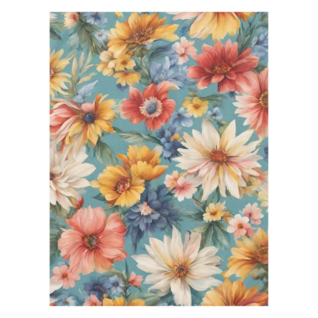 Phantastische elegante sanfte Sommer-Blume Tischdecke (Vorderseite)