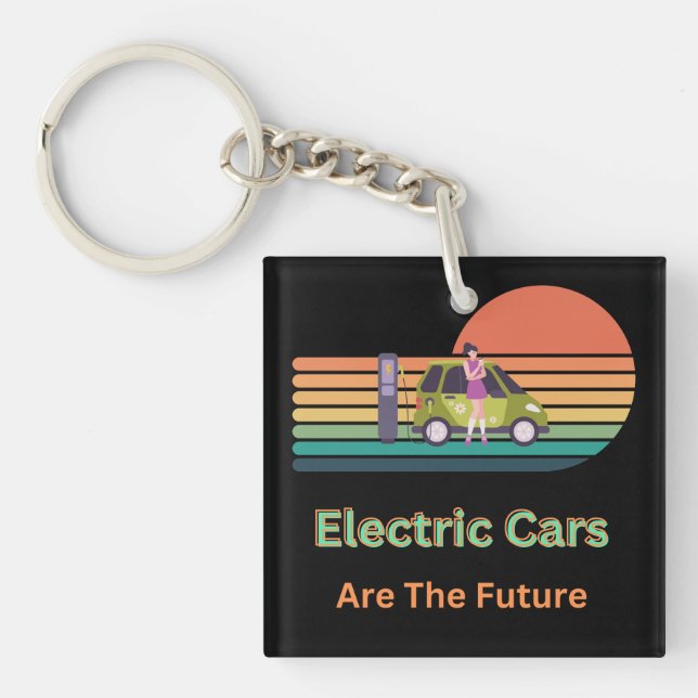 Phantastische Elektroautos sind die Zukunft Schlüsselanhänger (Vorderseite)