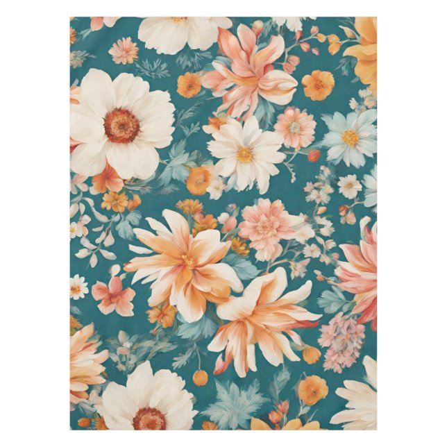 Phantastische empfindliche Blume Tischdecke (Vorderseite)
