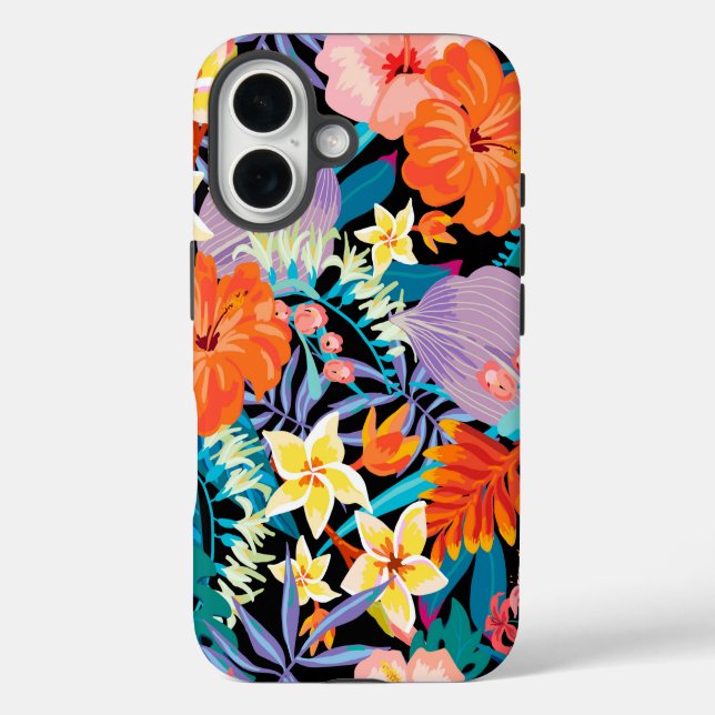 Phantastische exotische Blume iPhone 16 Hülle (Rückseite)