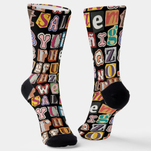 Phantastische, farbenfrohe Schrift Schwarze Männer Socken