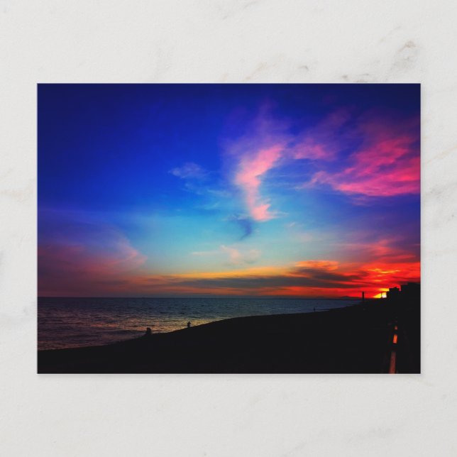 Phantastische farbenfrohe Sonnenuntergang in Brigh Postkarte (Vorderseite)