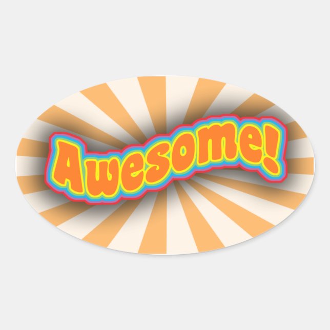 Phantastische Fun Wild Slogan Art Logo Ovaler Aufkleber (Vorderseite)