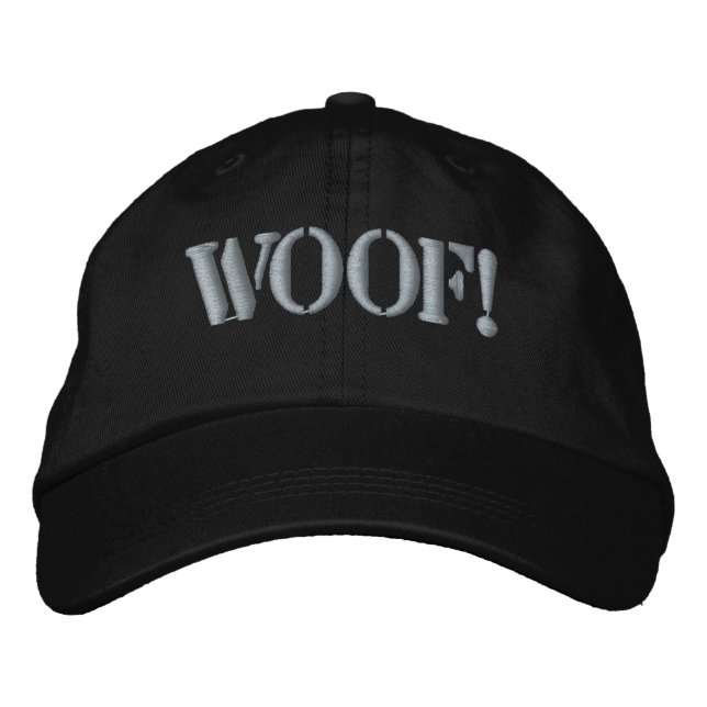 Phantastische Gay Bars Pride WOOF! Bestickte Baseballkappe (Vorderseite)