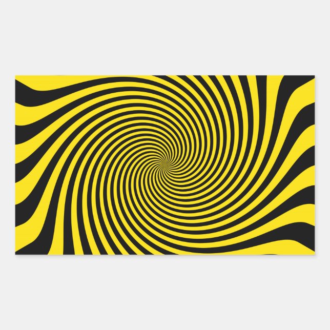 Phantastische, gelbe Swirl-Dekoration Rechteckiger Aufkleber (Vorderseite)