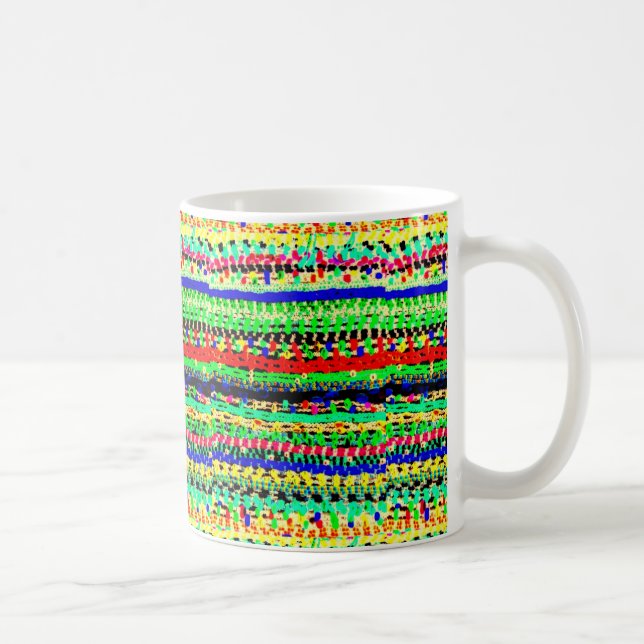 Phantastische gestreifte Perlen Abstraktes Design Kaffeetasse (Rechts)