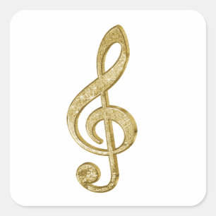 Phantastische glänzende Goldene Bar Dreifachmusik Quadratischer Aufkleber