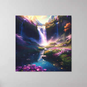 Phantastische Glorious Splendor Wasserfall Landsch Leinwanddruck