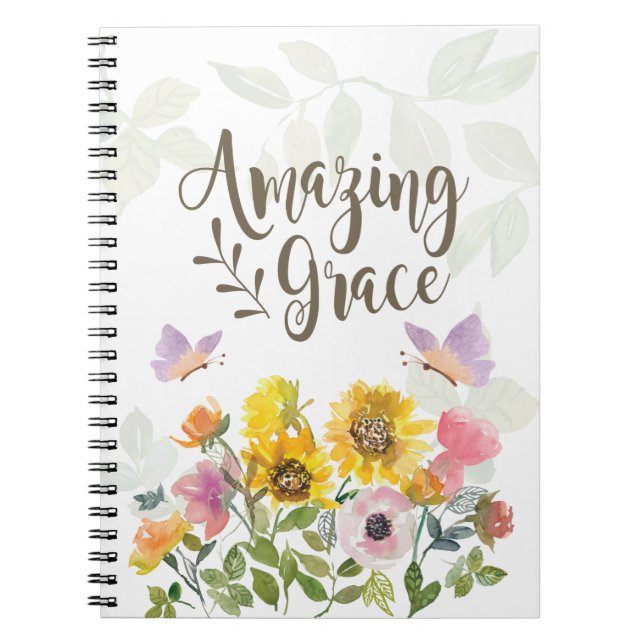 Phantastische Grace Blume und Schmetterlinge Chris Notizblock (Vorderseite)