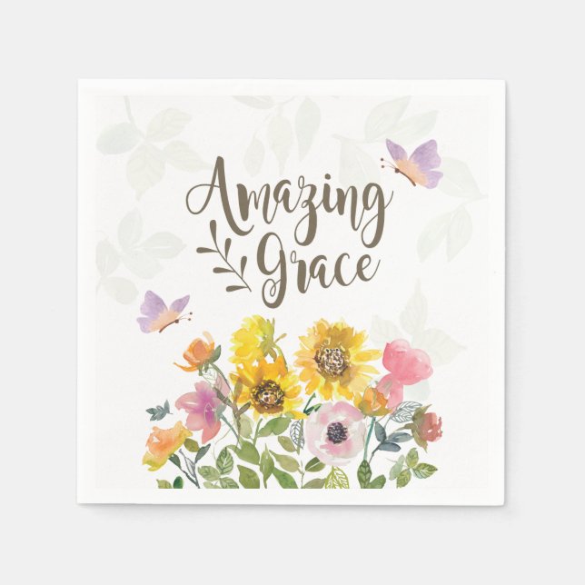Phantastische Grace Blume und Schmetterlinge Chris Serviette (Vorderseite)