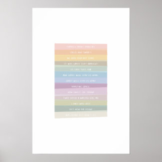 Phantastische Grace Lyric Farbenfrohe Regenbogenku Poster