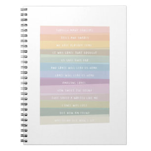 Phantastische Grace Lyric Regenbogen Farbige Strei Notizblock