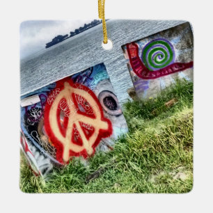 Phantastische Graffiti Art in Berkeley Kalifornien Keramikornament
