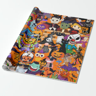 Phantastische Halloween-Gesichter Geschenkpapier