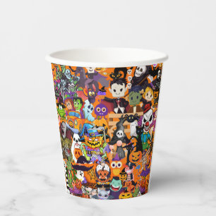Phantastische Halloween-Gesichter Pappbecher
