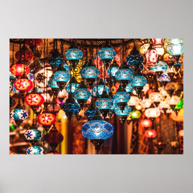 Phantastische handgefertigte türkische Lampen im S Poster (Vorne)