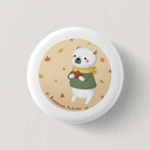 Phantastische Herbstillustrierung Kunst Button