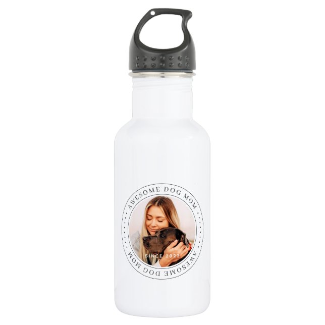 Phantastische Hunde Mama Seit 20XX Klassisches Fot Edelstahlflasche (Vorderseite)