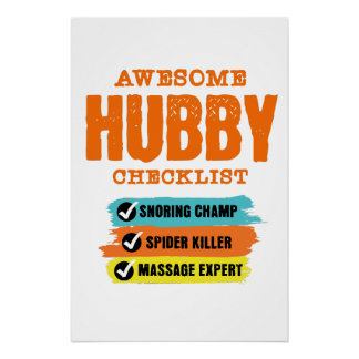 Phantastische Husband Checkliste Funny Poster