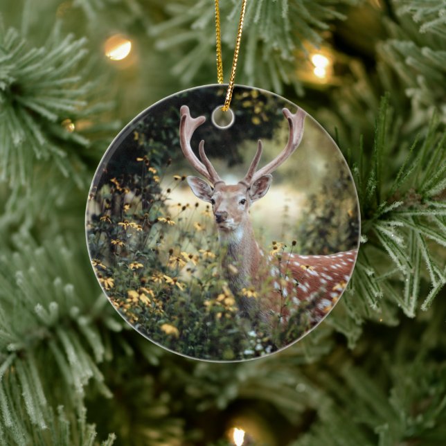 phantastische Jagd auf Hirsche Keramik Ornament (Baum)