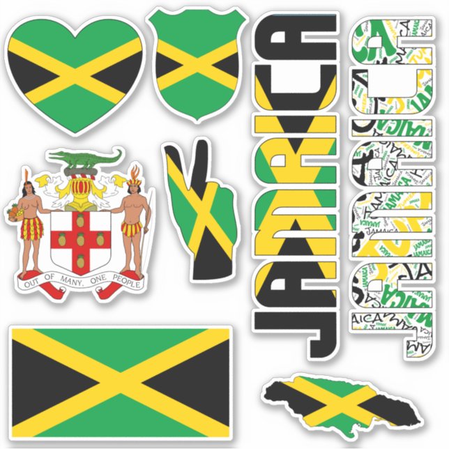 Phantastische Jamaica Shapes Staatssymbole Aufkleber (Vorderseite)