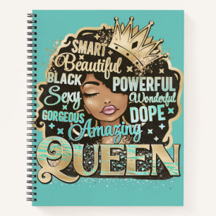 Phantastische Königin Melanin Frau Sista Bling Tro Notizbuch