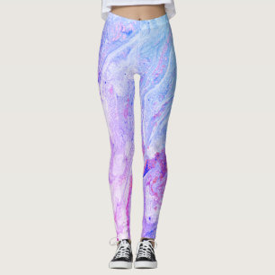 Phantastische Leggings aus blauem Lila Marmor