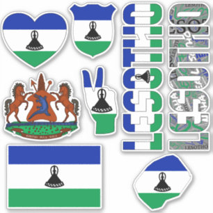 Phantastische Lesotho Shapes Staatssymbole Aufkleber