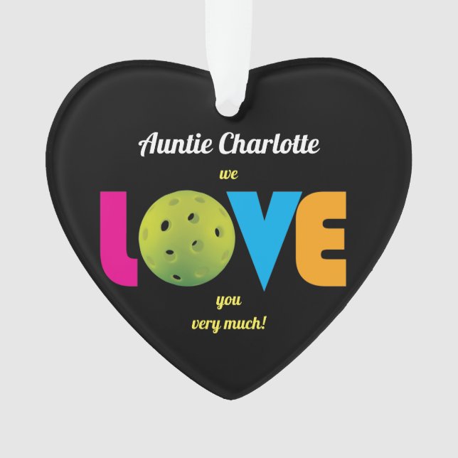 Phantastische Liebe-Pickleball, benutzerdefinierte Ornament (Vorderseite)