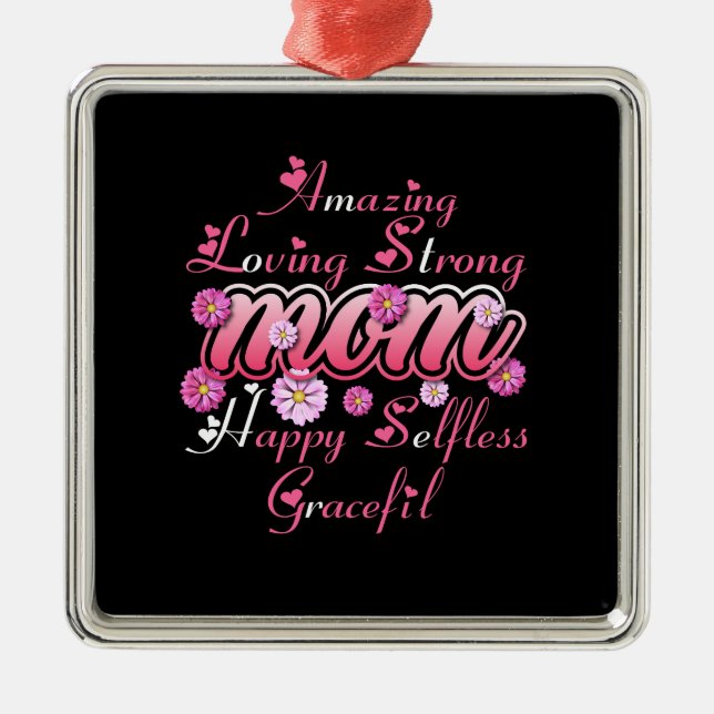 Phantastische Liebe Starke Mama Ornament Aus Metall (Vorne)