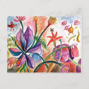 Phantastische Lila Orchidee Postkarte
