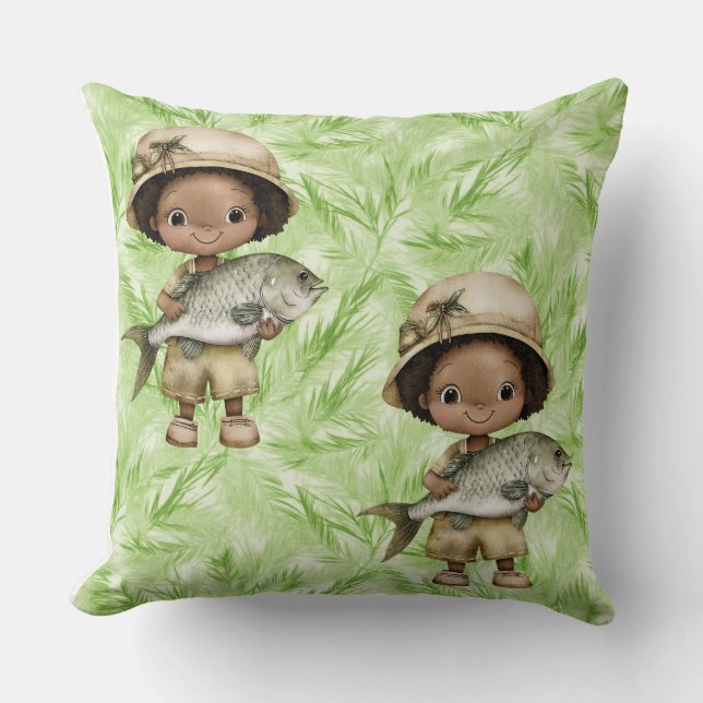 Phantastische Loaves und Fish Cotton Throw Kissen (Vorderseite)